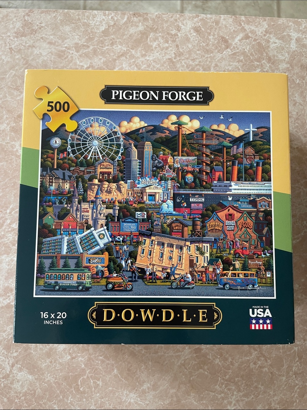 Pigeon Forge 500-Piece Dowdle Puzzle - Colorful Scenic Illustration